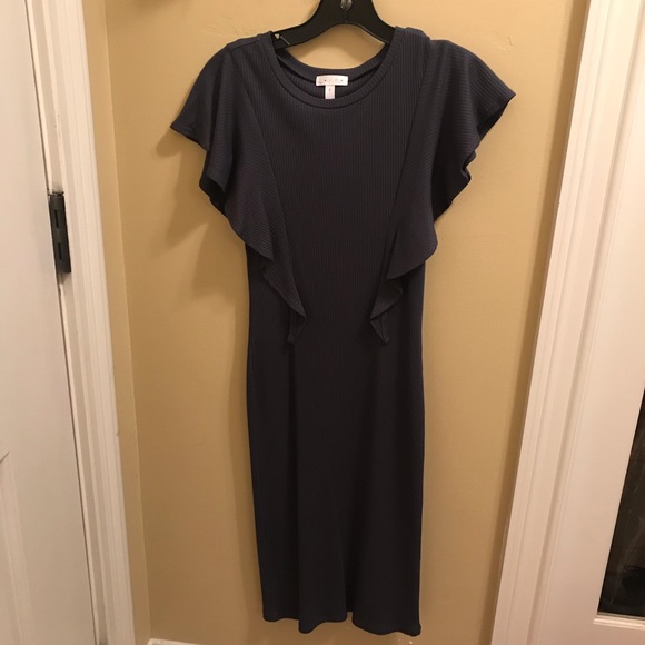 leith flutter sleeve midi dress